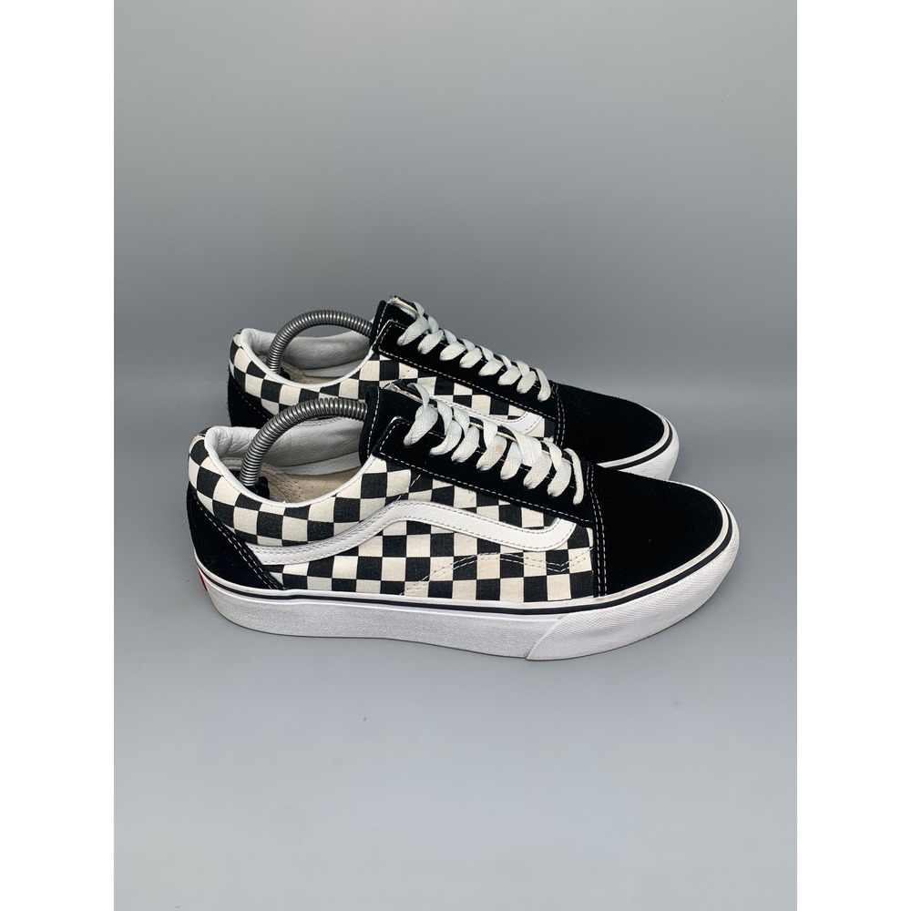 Vans Old Skool Checkerboard Black White Skate Shoes 721454 Men's Sz‎ 9.5
